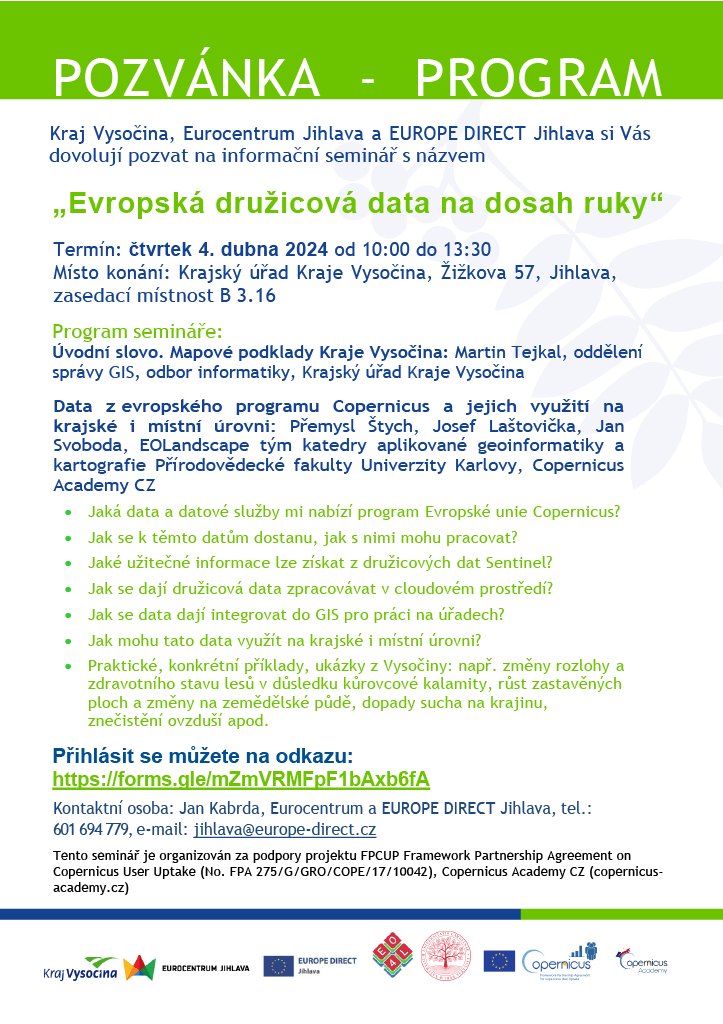Copernicus evropská družicová data
